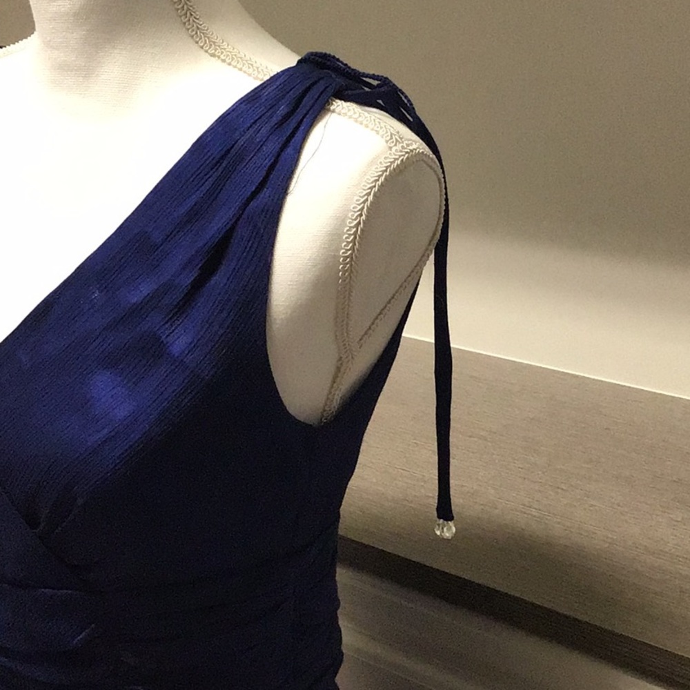 Royal Blue Full Skirted Cocktail Dress - Size 4 - Picture 3 of 7